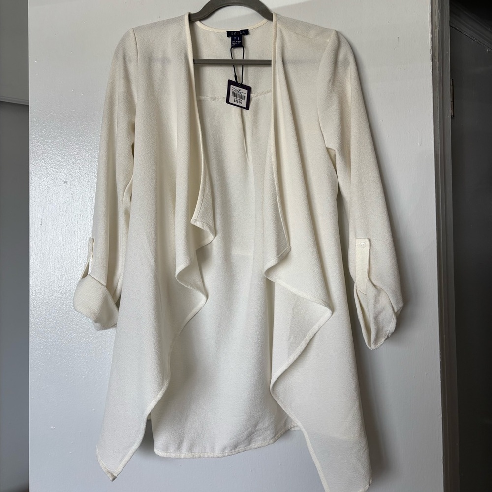 UK2LA Cream Open Front Cardigan